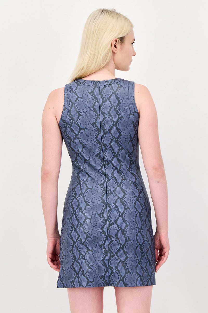 Lime Women Animal Pattern Mini Casual Dress, Multicolor - Image 2